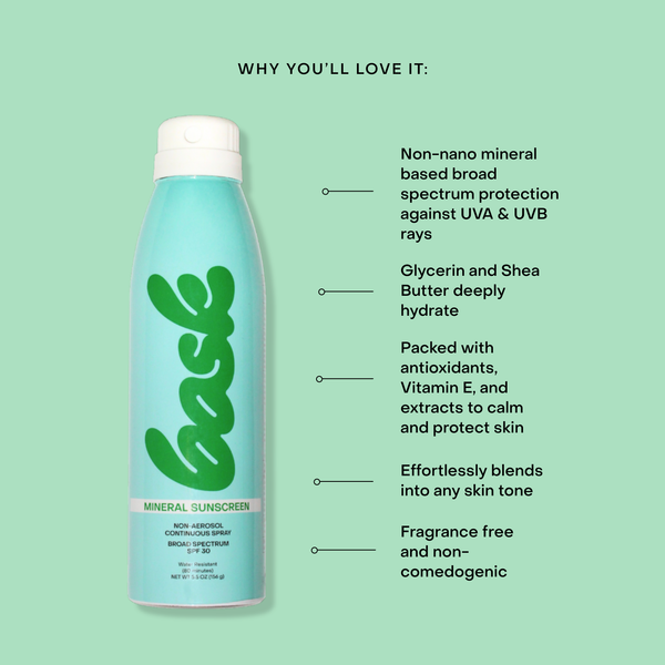 Bask SPF 30 Mineral Non-Aerosol Spray - Extension Safe Sunscreen